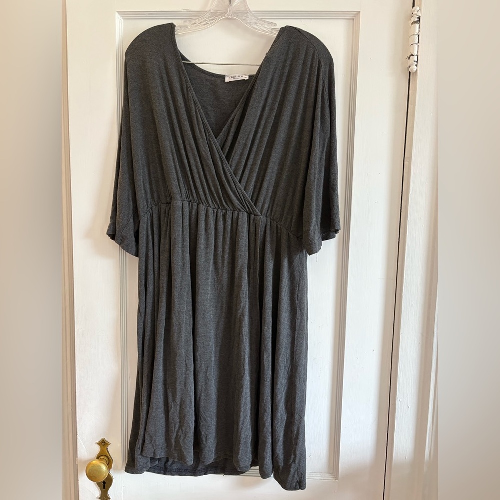 Everlane Charcoal Gray Wrap-Style Women’s Dress